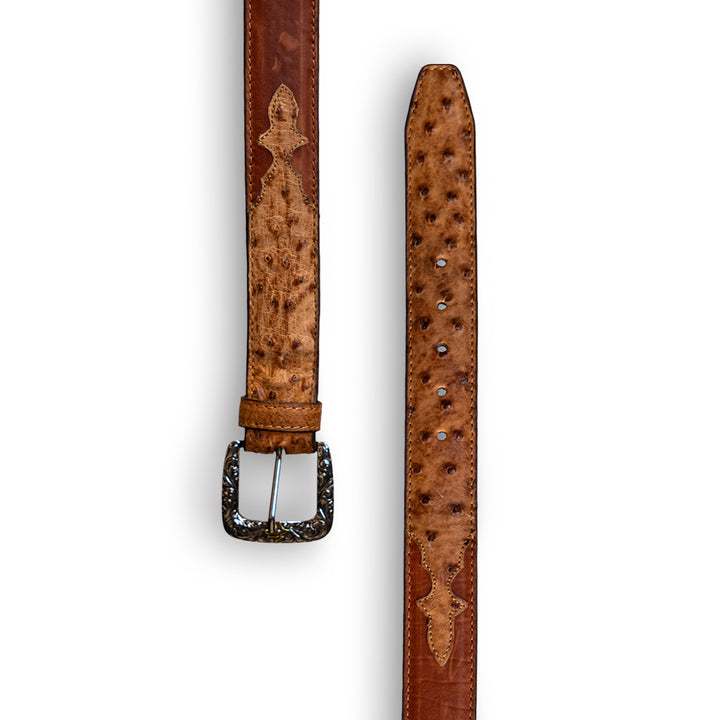 Ostrich Cognac Belt