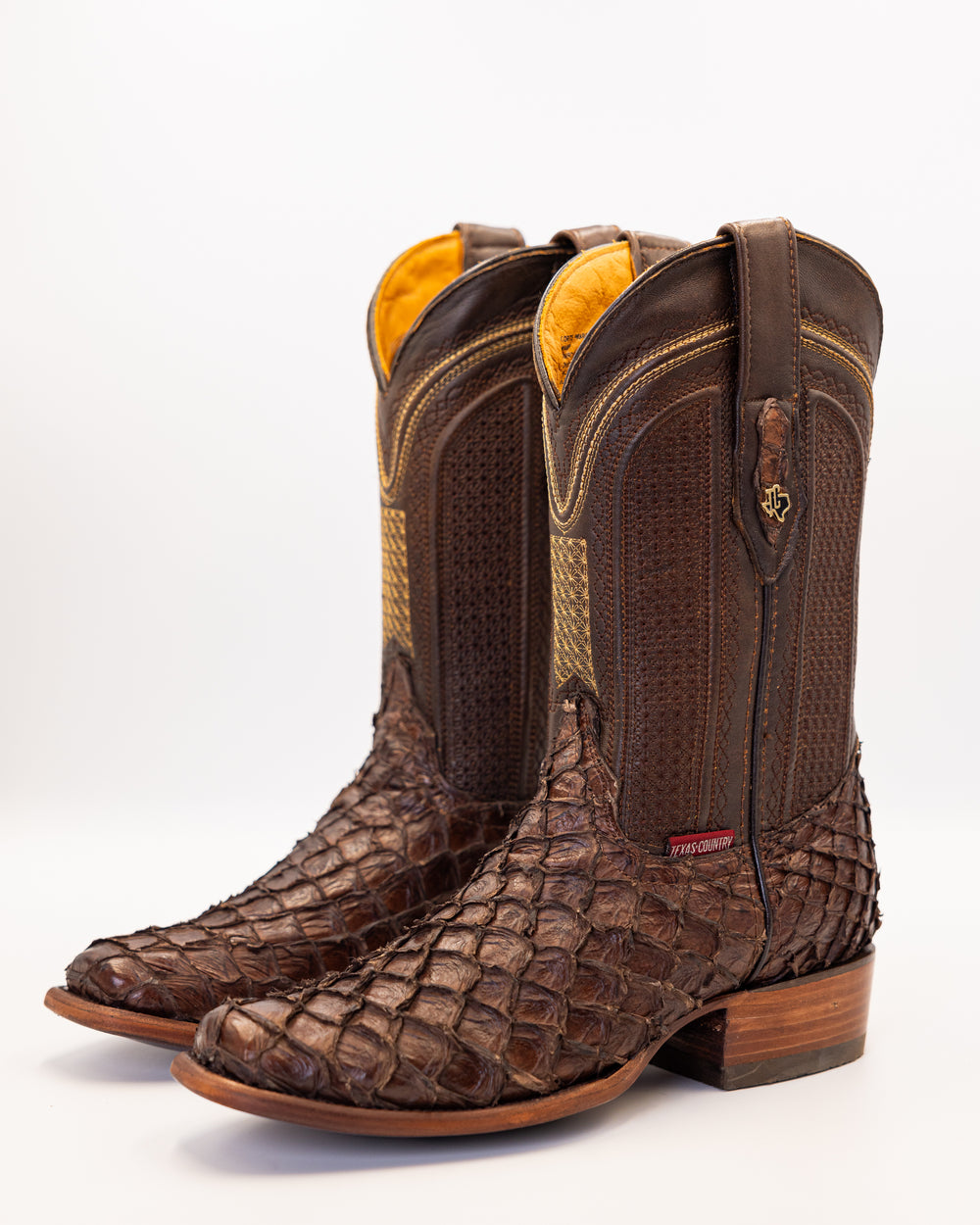 Pirarucu boots Exotic leather boots Fish leather boots Men’s Pirarucu boots Women’s Pirarucu boots Handmade Pirarucu boots Genuine Pirarucu leather boots Cowboy boots Pirarucu Western Pirarucu boots Western wear cowboy boots men's boots pirarucu fashion western square toe exotic leather brown Premium Pirarucu cowboy boots for men Handmade Pirarucu boots Pirarucu boots with square toe Custom exotic leather boots made from Exotic Leather Cowboy Boots Western Wear Handmade Boots Sustainable Fashion Luxury