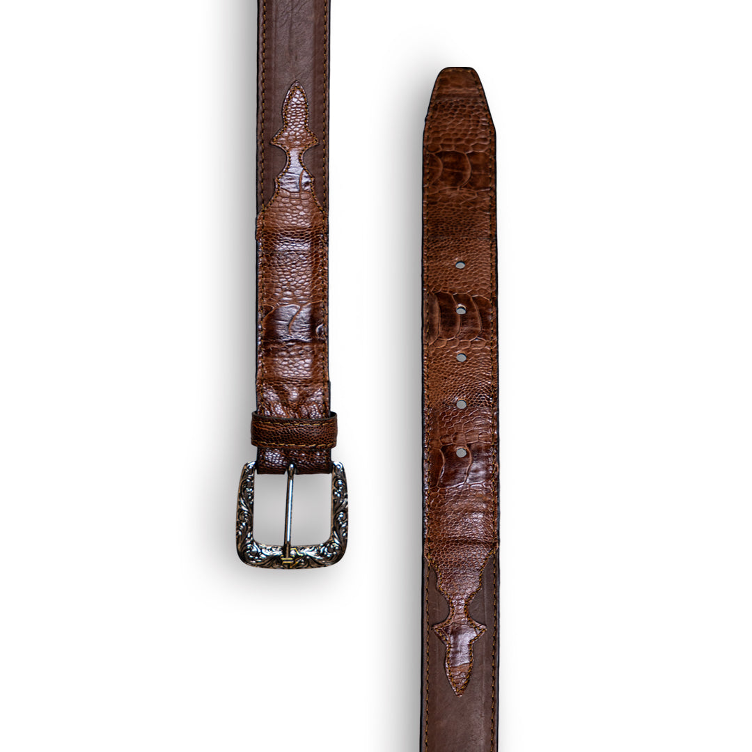 Espresso Ostrich Leg Belt