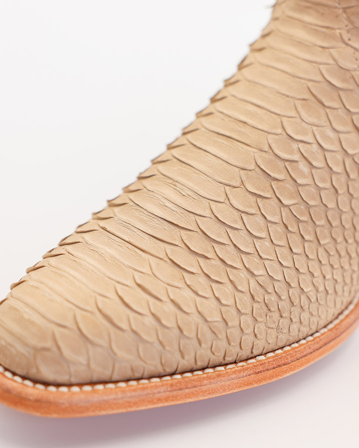 python boots exotic boots western wear cowboy boots beige brown round toe genuine leather handcrafted snake python leather 