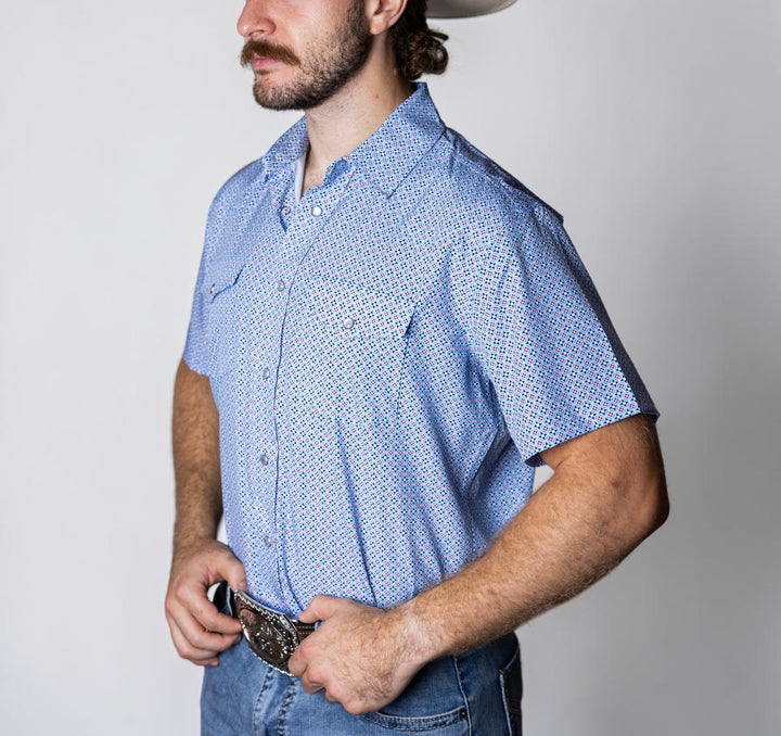 TC Geo Blue Sport Short Sleeve