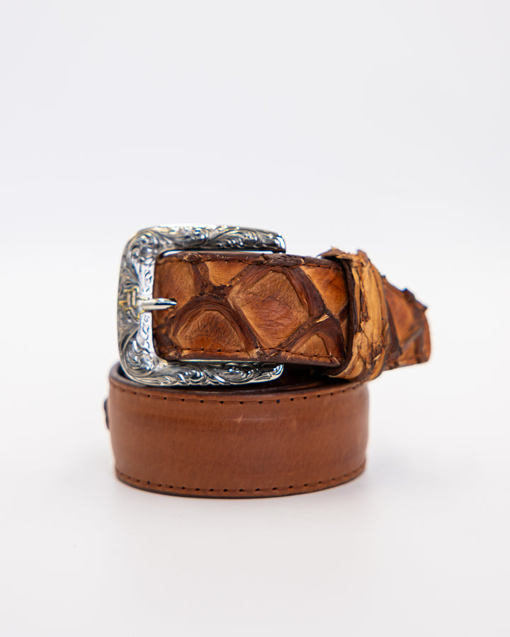 Cognac Pirarucu Belt