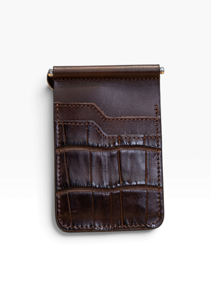 Espresso Alligator Money Clip