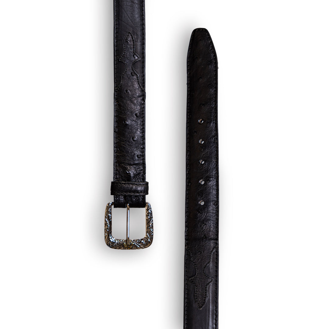 Onyx Ostrich Belt