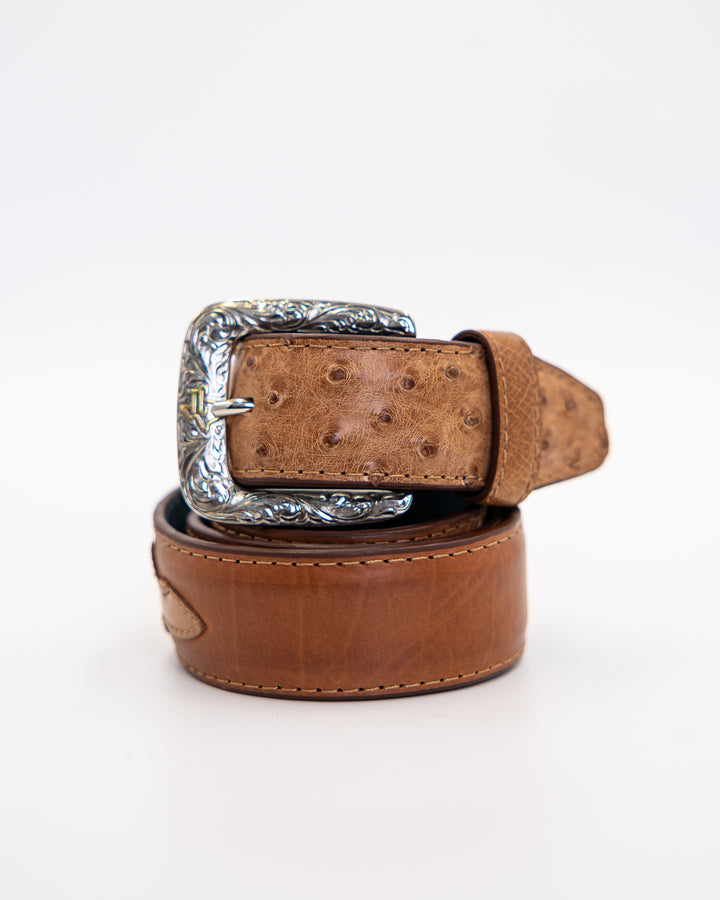 Ostrich Cognac Belt