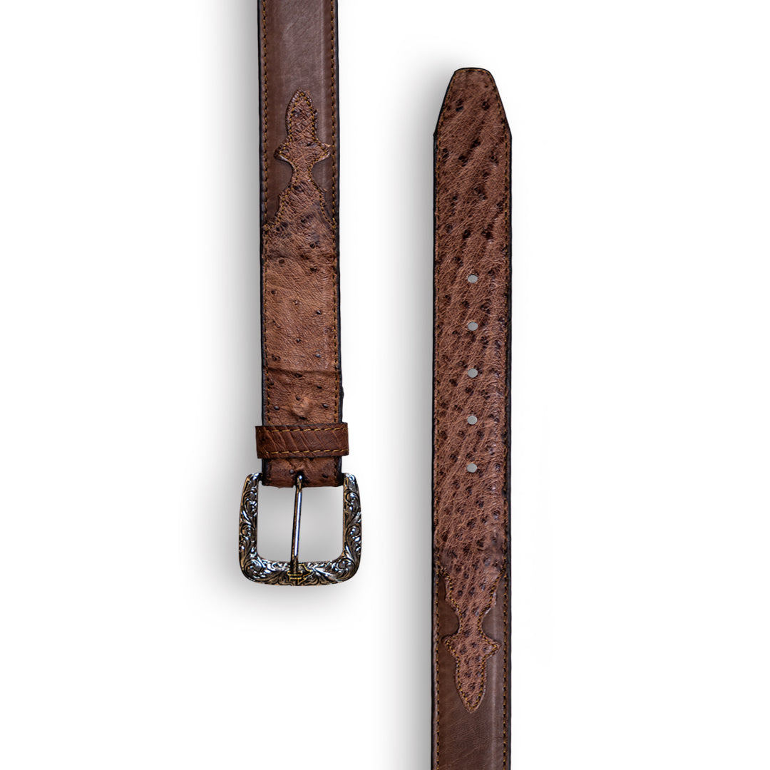 Tobacco Ostrich Belt